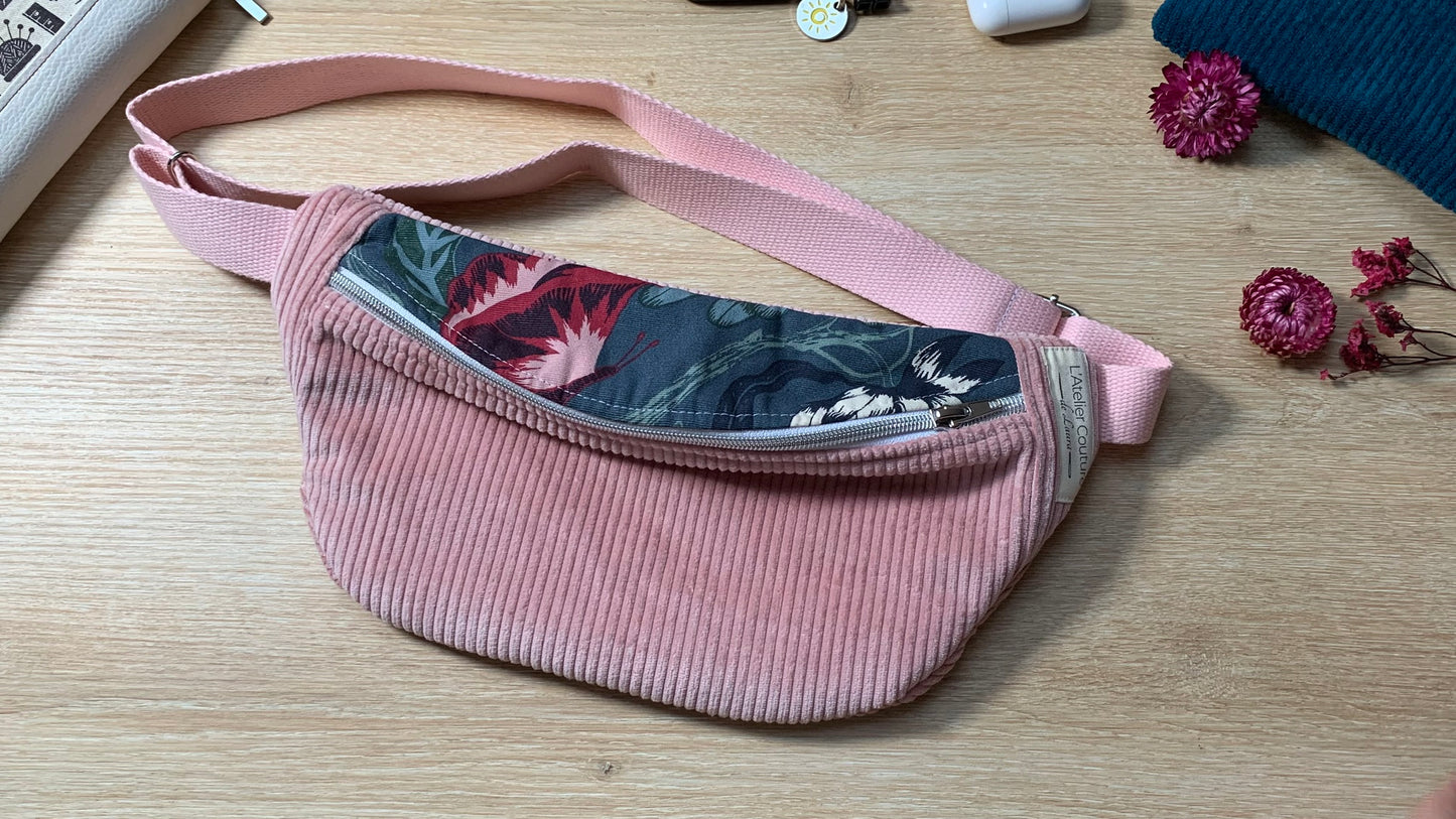 Sac Banane M - Rose & Papillon