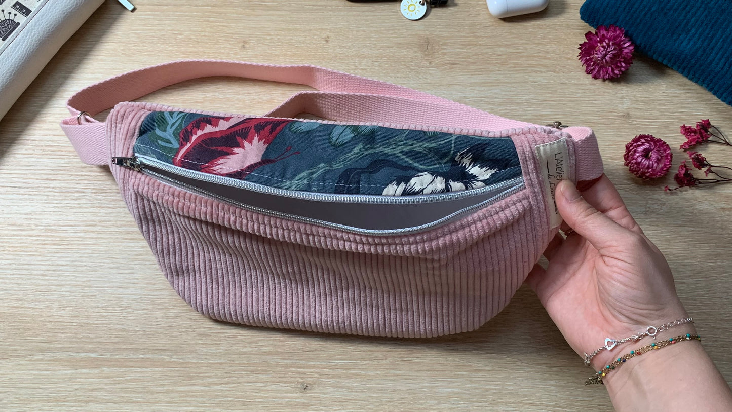 Sac Banane M - Rose & Papillon