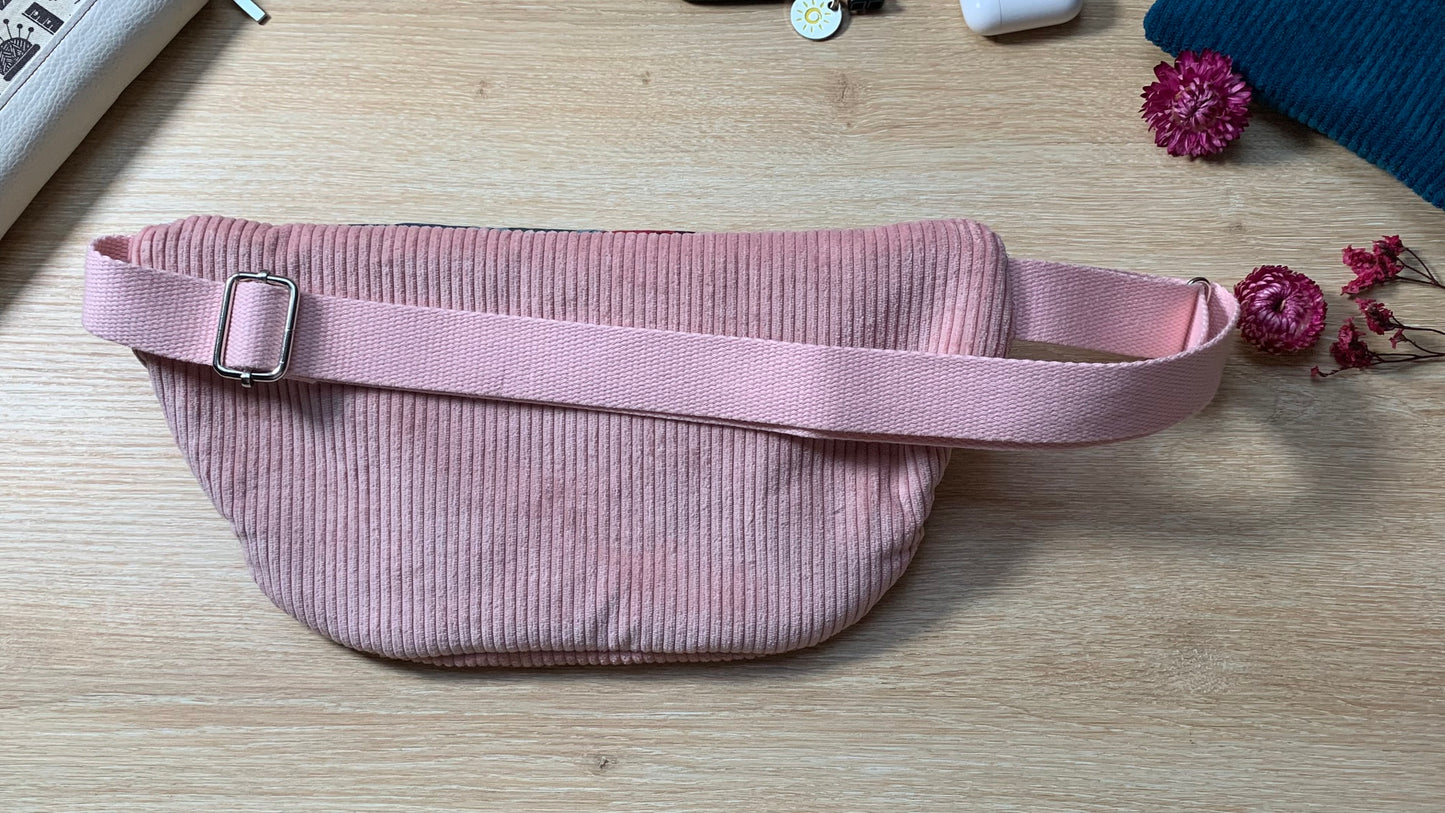 Sac Banane M - Rose & Papillon