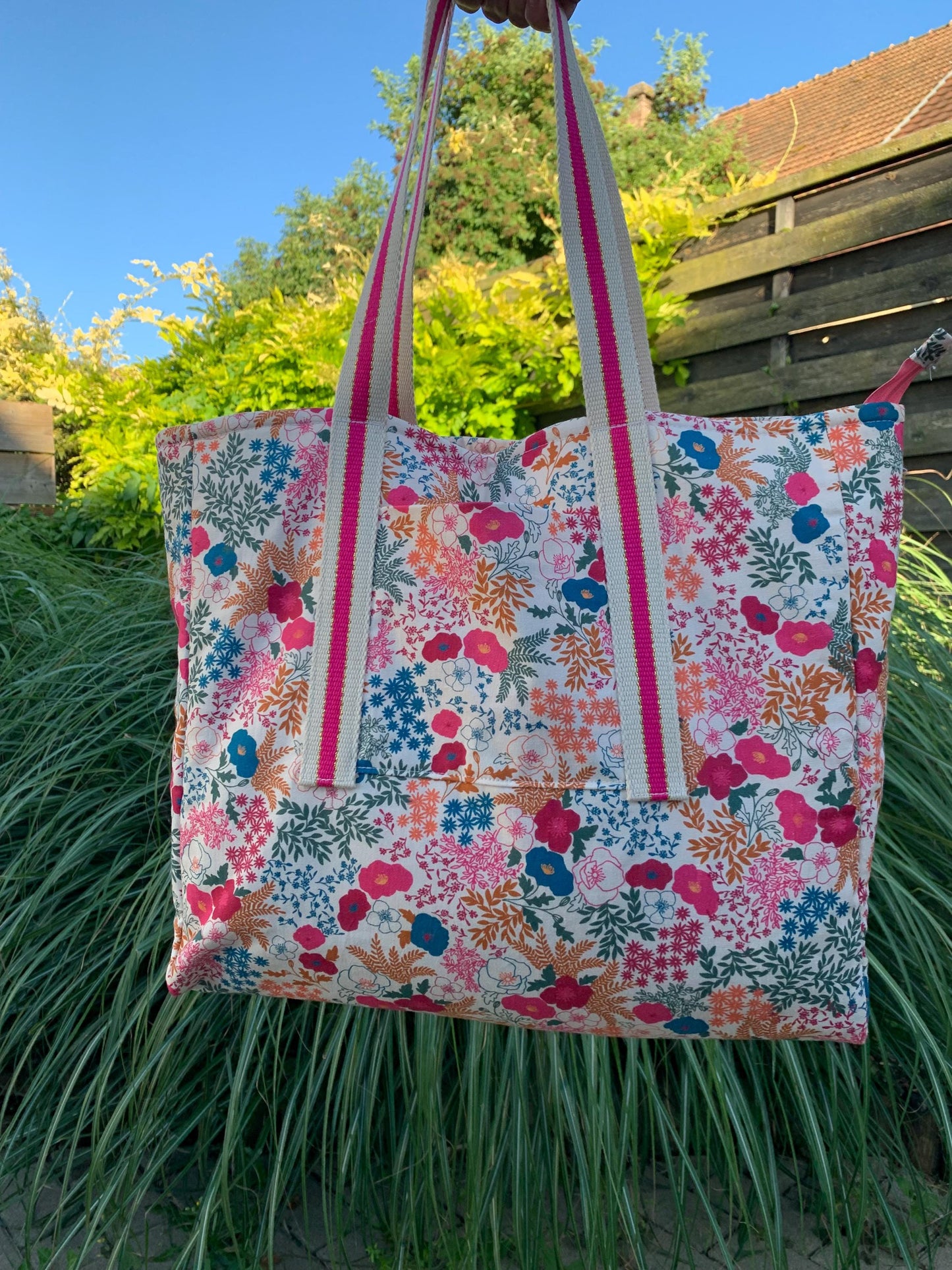 Sac Cabas avec poches - Jardin de fleurs